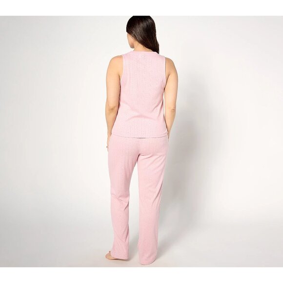 Bumblebella by Jill Martin Dreamy Pointelle Tank & Pant Set Womens XS Blush NEW - Picture 2 of 9
